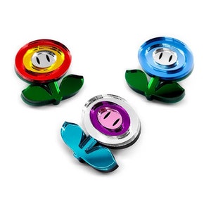 Mario inspirierte Flower Power-Ups - Pins und Magnete