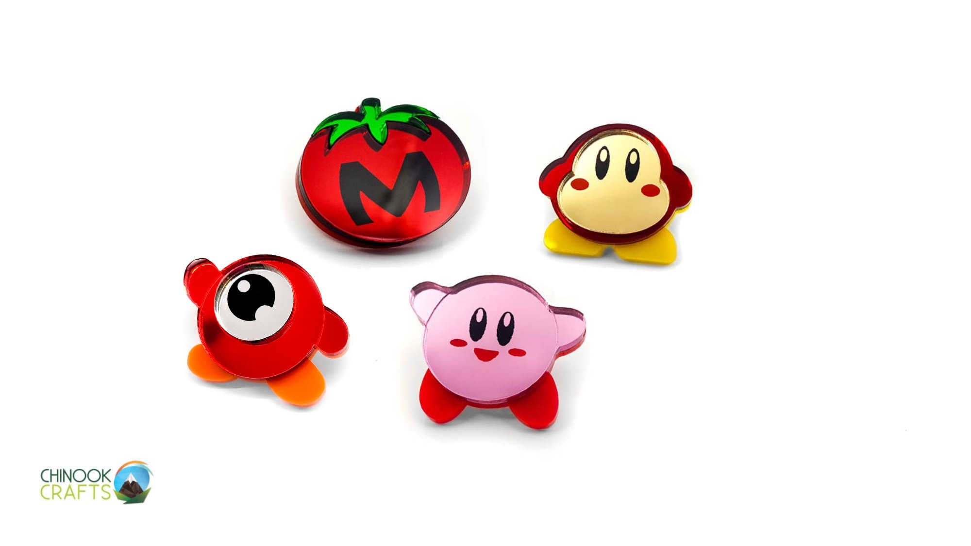 Kirby Character Pins - Laser Cut