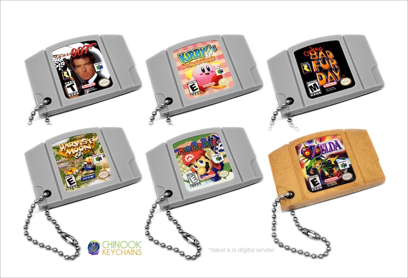 Miniature N64 Cartridge Keychain image 2