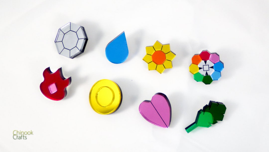ポケモンジムバッジ - カントー地方 - Etsy 日本