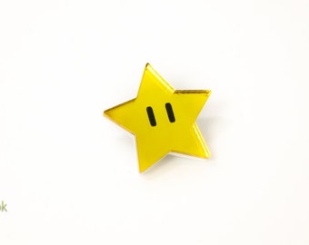 Super Mario Star Pin - Laser Cut