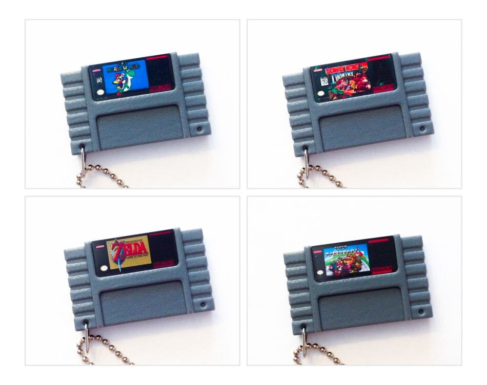 Various Super Nintendo SNES Cartridge Keychain