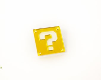 Super Mario Question Block Pin - Laser Cut