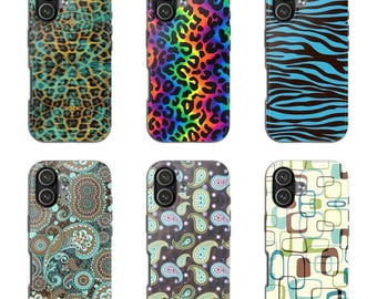 Leopard Print Phone Case Retro Boho Aesthetic Colorful Animal Pattern Zebra Y2K Paisley Cute Trendy iPhone Samsung Cover Gift for Her