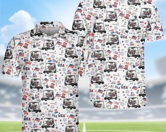 250. Jubiläum der USA 4. Juli Golf Shirt Polo für Ihn, Geschenk zum Unabhängigkeitstag für Golfliebhaber, Geschenk zum Vatertag 2026 für Ehemann