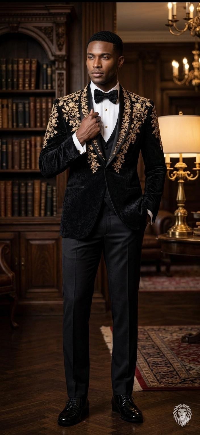 green emerald velvet dress Luxury Gold and Black Silk Dress Shirt, S main image 0