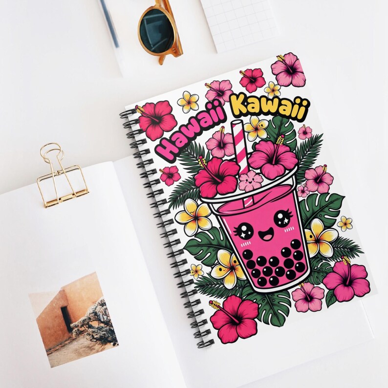 Hawaii Kawaii Bubble Tea Spiral Notebook | Ruled Journal - Etsy