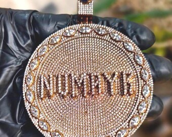 Customized Natural Moissanite Name Pendant: 14K Gold Plated 925 Silver Hip Hop Statement Jewelry