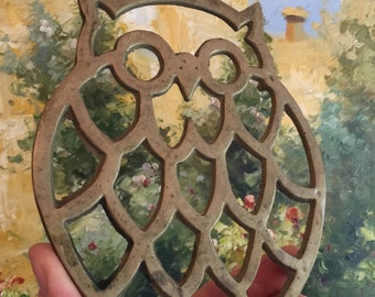 Vintage OWL BRASS TRIVET