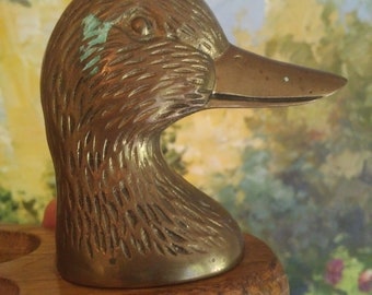 Vintage BRASS DUCK TRAY