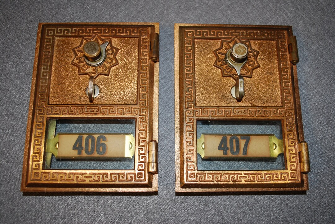 Vintage MAILBOX DOORS Set of 2 Etsy