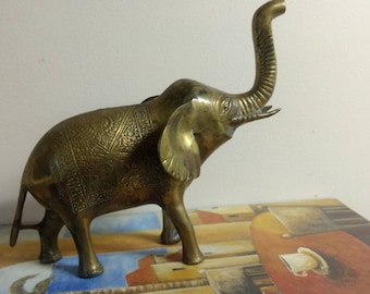 Großer ELEFANT VON ANTIKEM MESSING