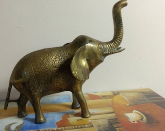 Large ANTIQUE BRASS ELEPHANT