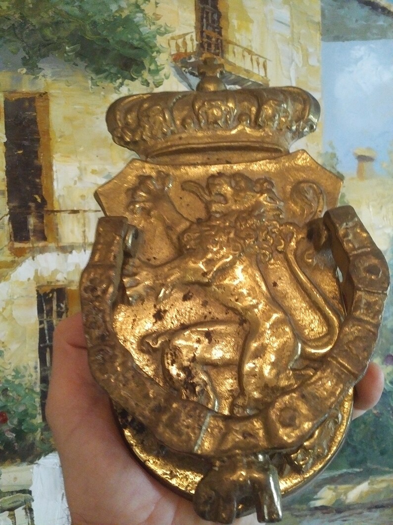 Vintage Lion DOOR KNOCKER BRASS image 8