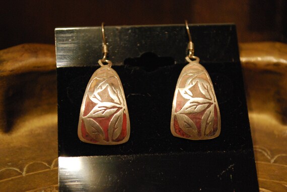 Vintage DANGLE EARRINGS - Sterling Silver Earrings - image 1