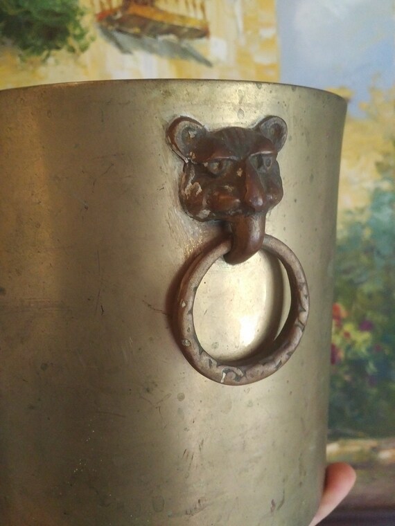 antique brass ice bucket