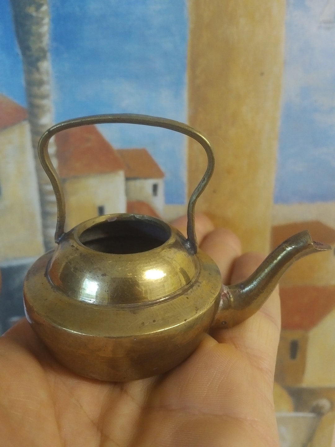 MINIATURE BRASS TEAPOT 1960s Etsy