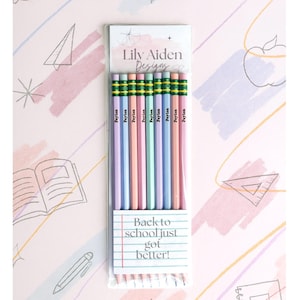 Matite personalizzate pastello / Forniture per il ritorno a scuola per bambini / Matite con nome / Regalo personalizzato per insegnanti / Grazioso set di matite scolastiche