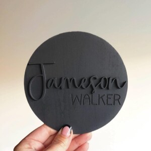 Monochromatic Birth Announcement Sign - Boho Newborn name sign/ Baby Name Announcement sign/ Hospital Name sign/ Newborn photo prop