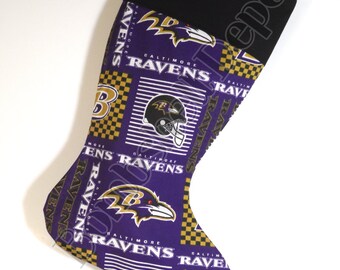 Handmade Baltimore Ravens Fully Lined Christmas Stocking