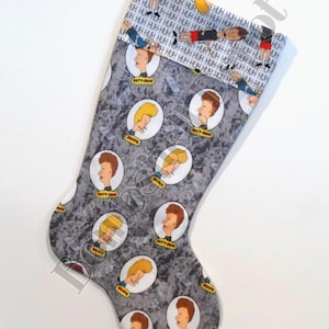 Handmade Fully Lined Beavis and Butthead Christmas Stocking
