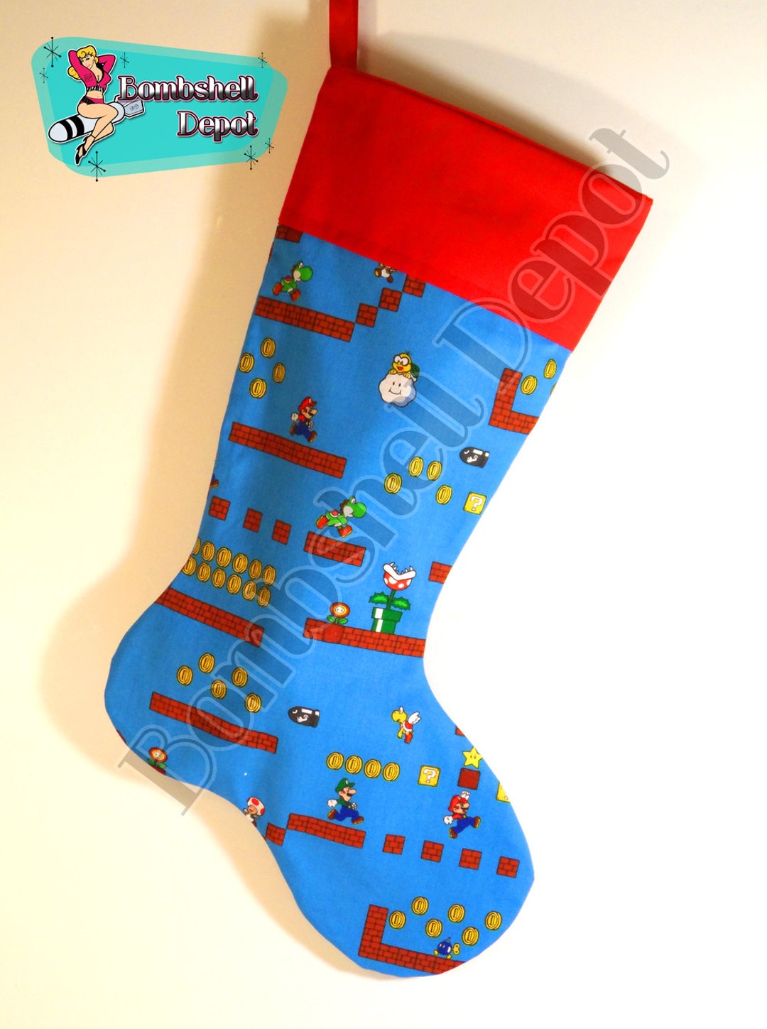 Handmade Super Mario Brothers Fully Lined Christmas Stocking Mario - Etsy