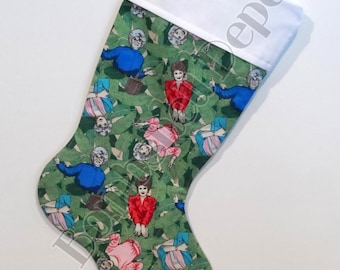 Handmade Fully Lined Golden Girl Christmas Stocking