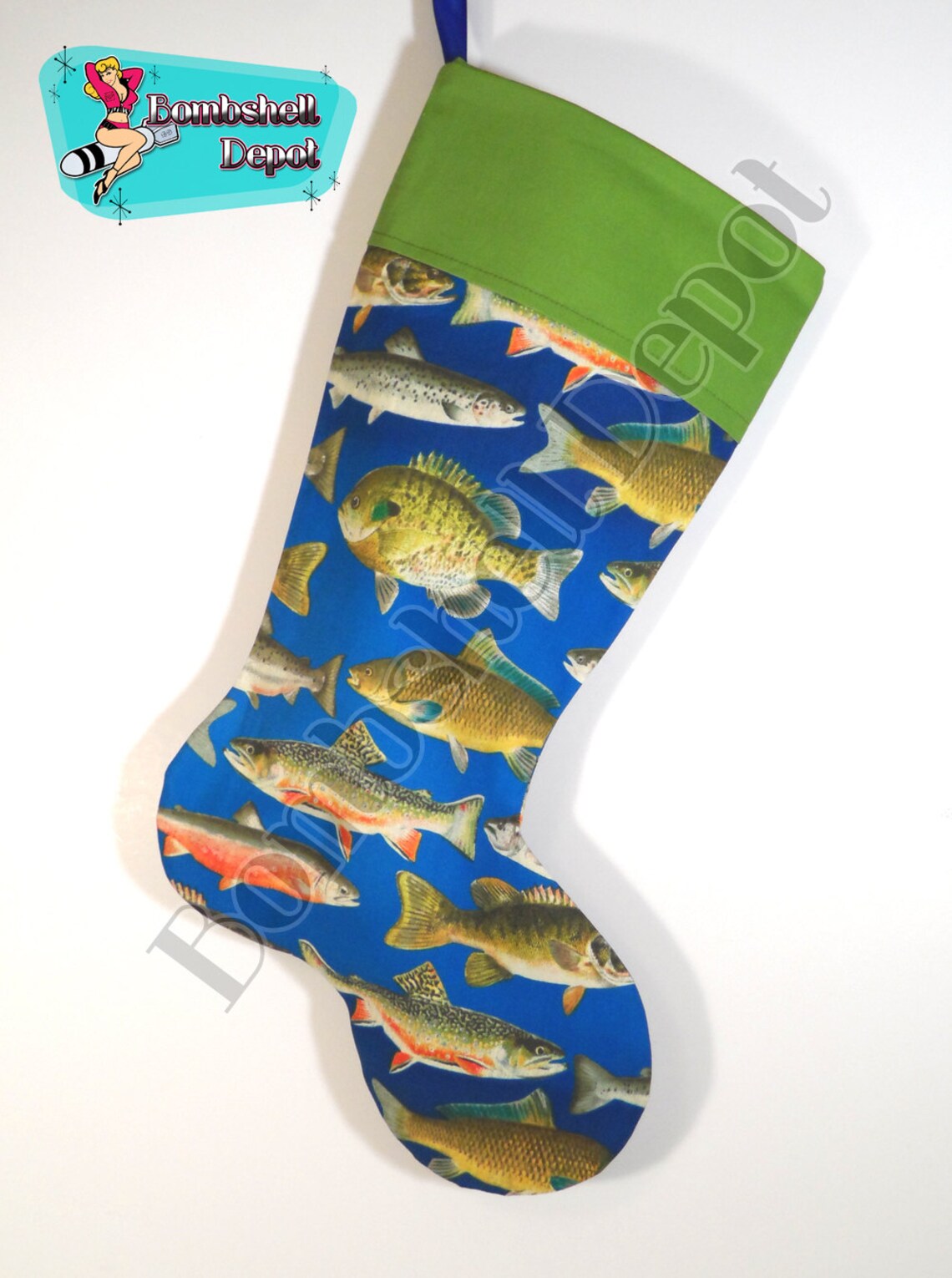 Finshing Fish Fully Lined Christmas Stocking Etsy