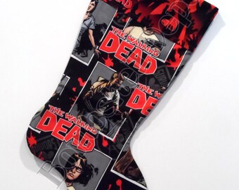 Handmad Walking Dead Fully Lined Christmas Stocking