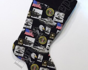 Handmade US Army Fully Lined Christmas Stocking