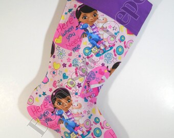 Handmade Doc McStuffins Fully Lined Christmas Stocking