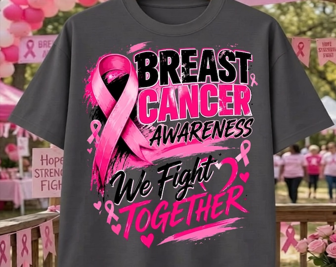Breast Cancer PNG, Pink Ribbon PNG, Cancer Awareness PNG, Survivor Fighter Support Shirt Sublimation, Breast Cancer Digital Download