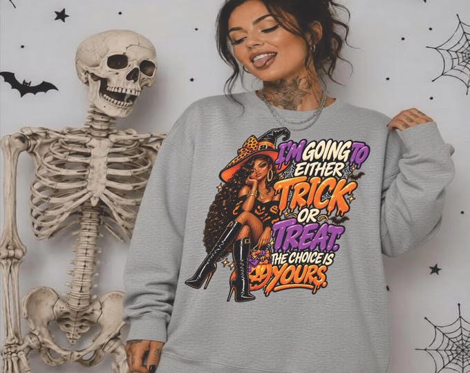 Witch Halloween Shirt PNG, Trick or Treat Sublimation Design (Digital Download)