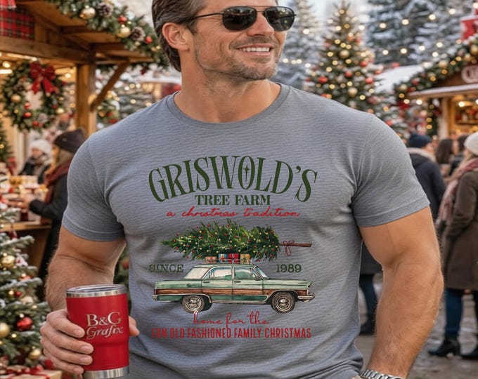 Griswold's Christmas Tradition T-Shirt, Chevy Van Tree Graphic, Old-Fashioned Family Holiday