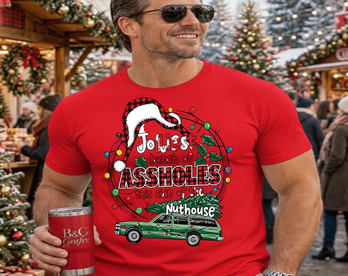 Christmas T-Shirt Design: Jolliest Bunch of Assholes PNG