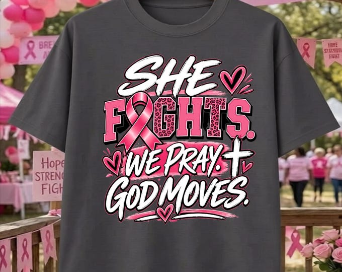 Breast Cancer PNG, Pink Ribbon PNG, Cancer Awareness PNG, Survivor Fighter Support Shirt Sublimation, Breast Cancer Digital Download