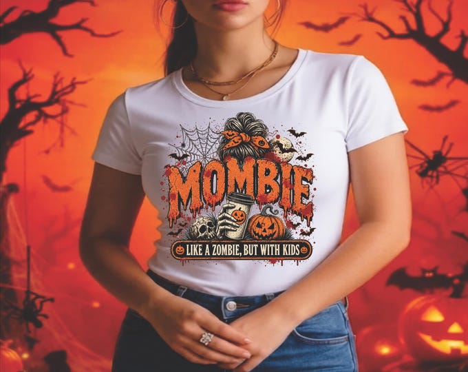 Mombie, Zombie But With Kids PNG for DTF printing