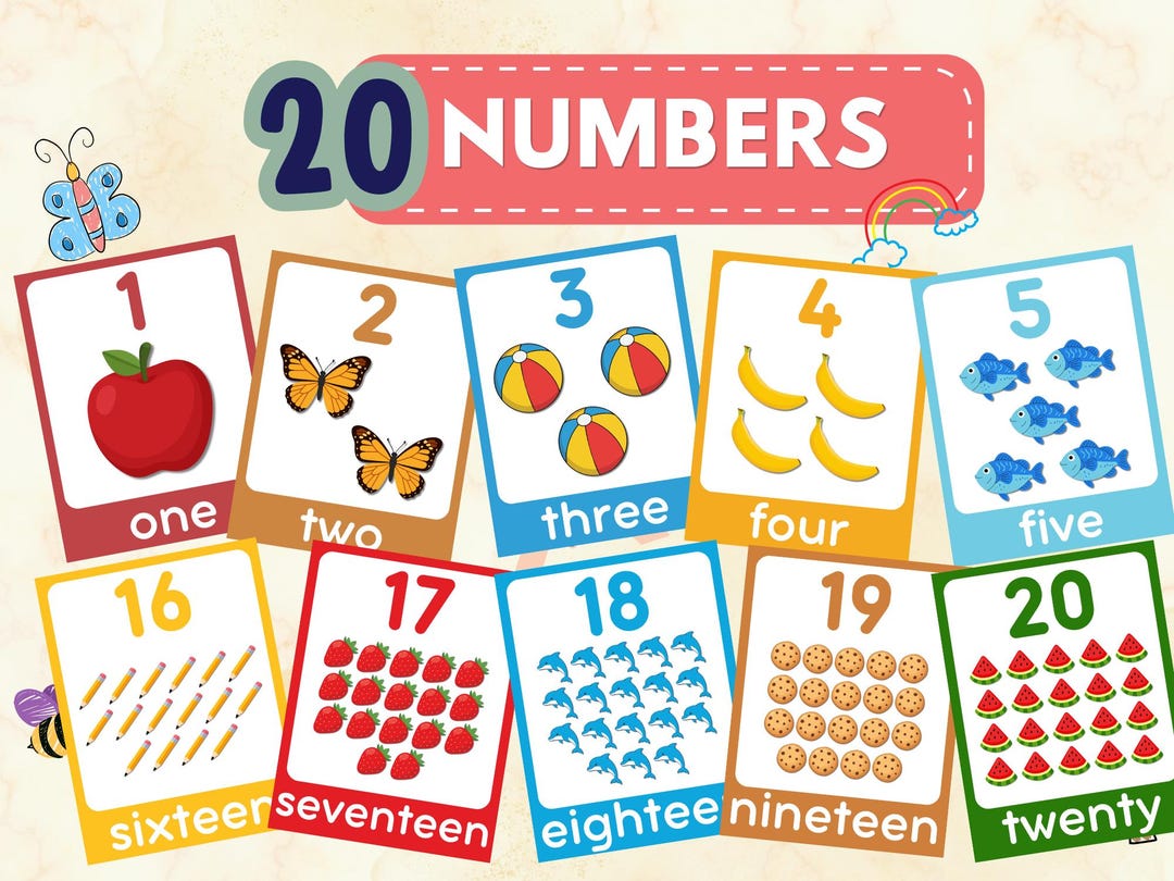 Numbers Flashcards, Preschool Counting, Count and Clip, Number Cards 1 ...