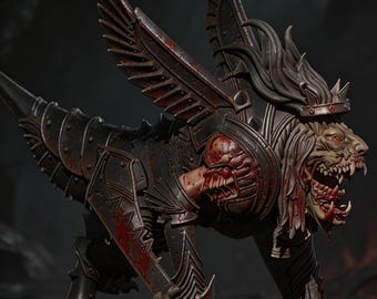 Archivo STL de Pit Locust – Miniatura de mantícora quimera blindada (descarga digital)