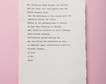 Poesia dattiloscritta personalizzata - Qualsiasi argomento tu desideri - Senza IA - Formato A5