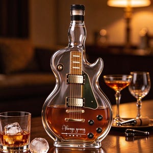 Personalisierte Gitarrenkaraffe, Whiskykaraffe, Geschenk für Musikliebhaber, Bardekoration