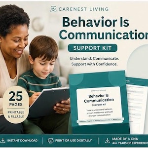 Behavior Is Communication Support Kit |ABC Behavior Log |AutismADHD Behavior Tracker |IEP FBA Parent Prep|Fillable pdf Printable