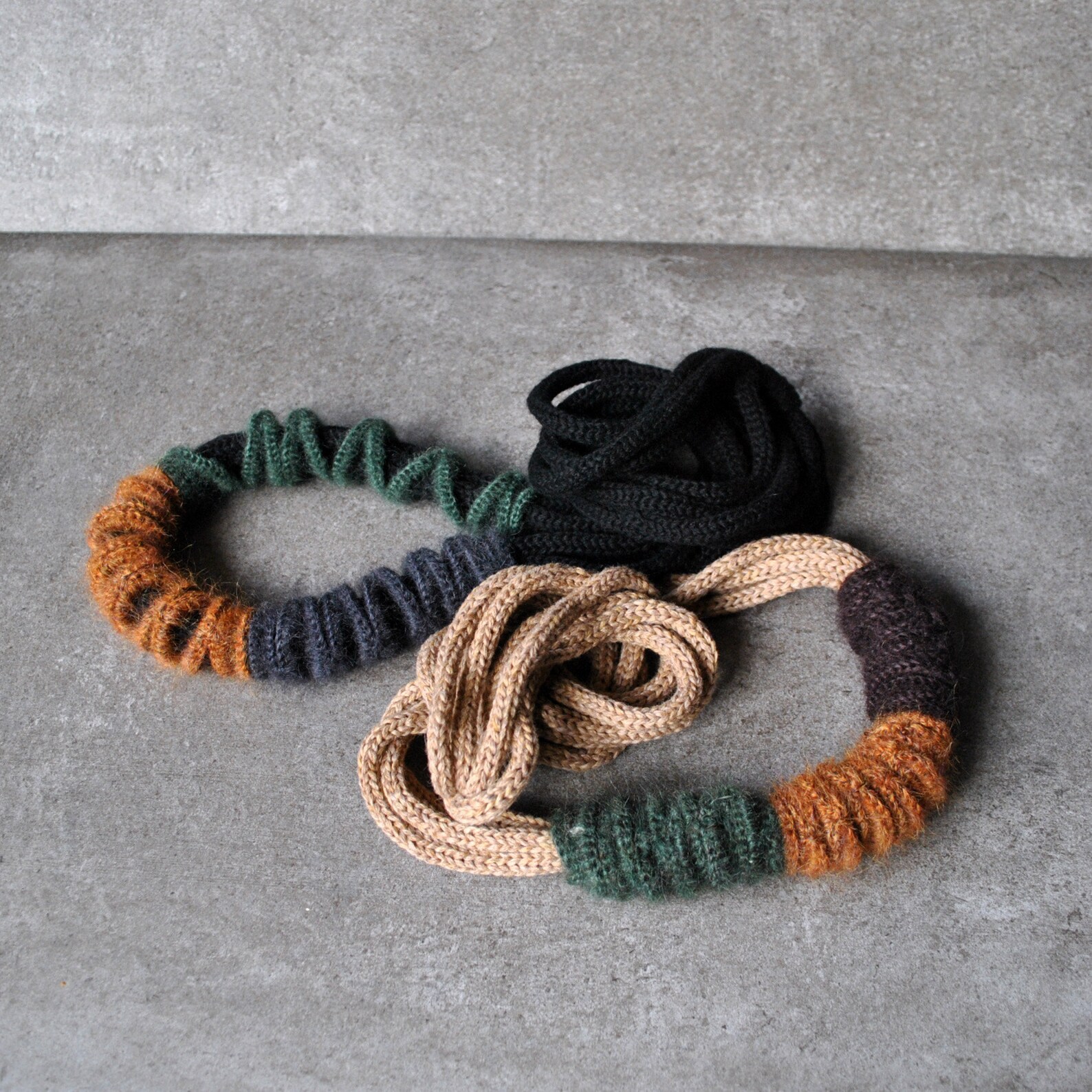 Wool statement necklace / Knit Wool Accessories / Luxury Etsy