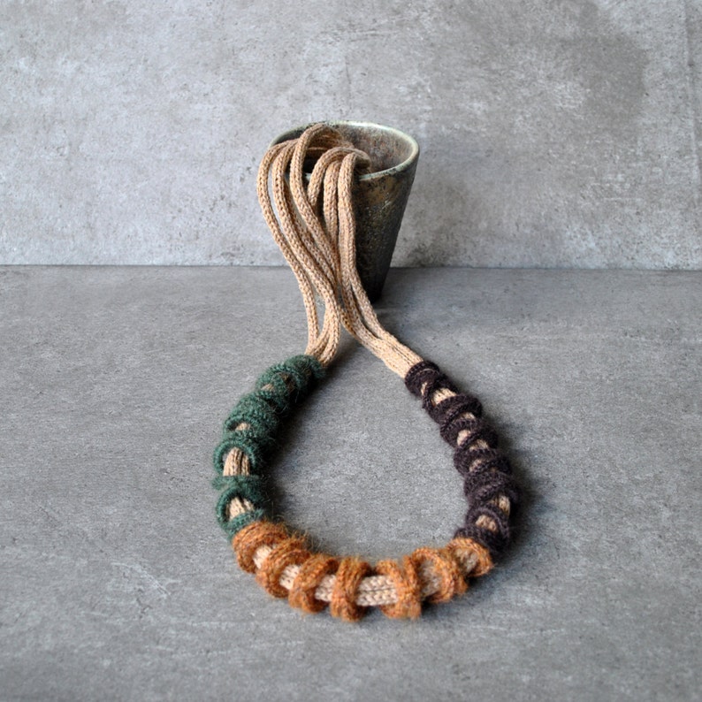 Wool statement necklace / Knit Wool Accessories / Luxury Etsy