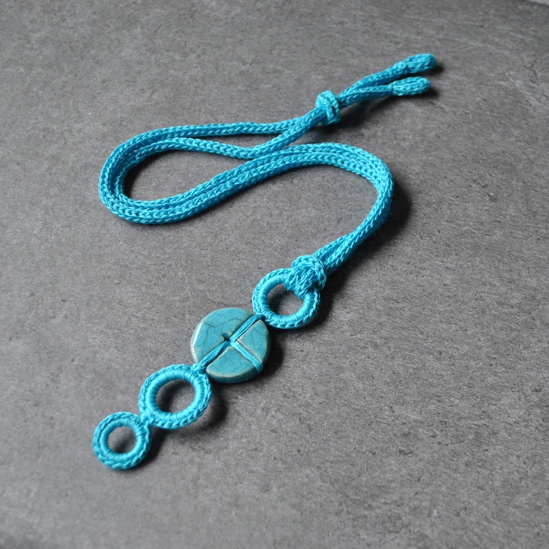 Unique ceramic necklace / Blue turquoise ceramic pendant / Etsy