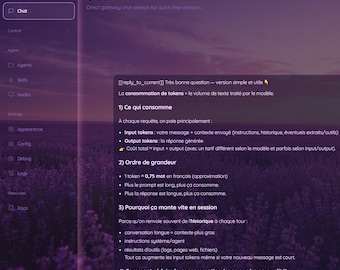 OpenClaw Lavender Zen Dashboard-tema | Anpassat ClawdBot-gränssnitt | Animerade rosa och lila ramar | 4K Zen Lavender-bakgrund ingår