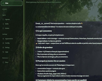 OpenClaw Forest Green Dashboard-tema | Anpassat ClawdBot-gränssnitt | Animerade naturgröna ramar | 4K uråldrig skogsbakgrund