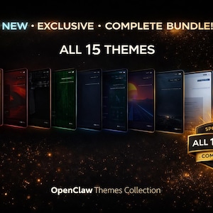 OpenClaw 15 Dashboard Themes Complete Bundle | All ClawdBot Interface Skins Premium Collection | 15 4K Wallpapers Included | Full Collection