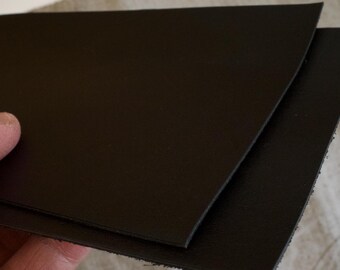 Vegetable Tanned Leather Pieces | Sumi Black Leather Scraps for Crafting, Japan