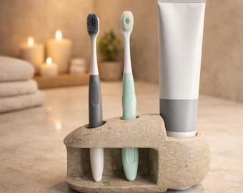 Toothbrush & Toothpaste Holder, Stone Toothbrush Holder, Bathroom Countertop Organizer, Electric Toothbrush Holder, Shower Caddy